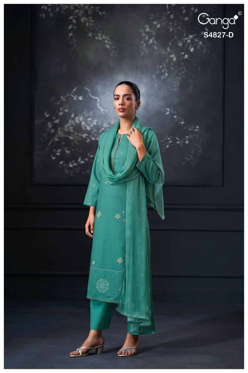 MRINALI 4827 Series By Ganga Fashion Beautiful Festive Suits Stylish Colorful Fancy Casual Wear & Ethnic Wear PURE BEMBERG MUL Dresses At Wholesale Price